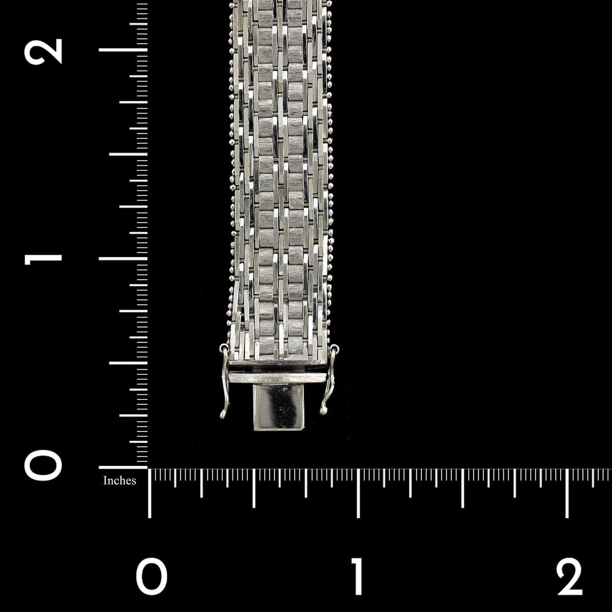 18K White Gold Estate Mesh Link Bracelet