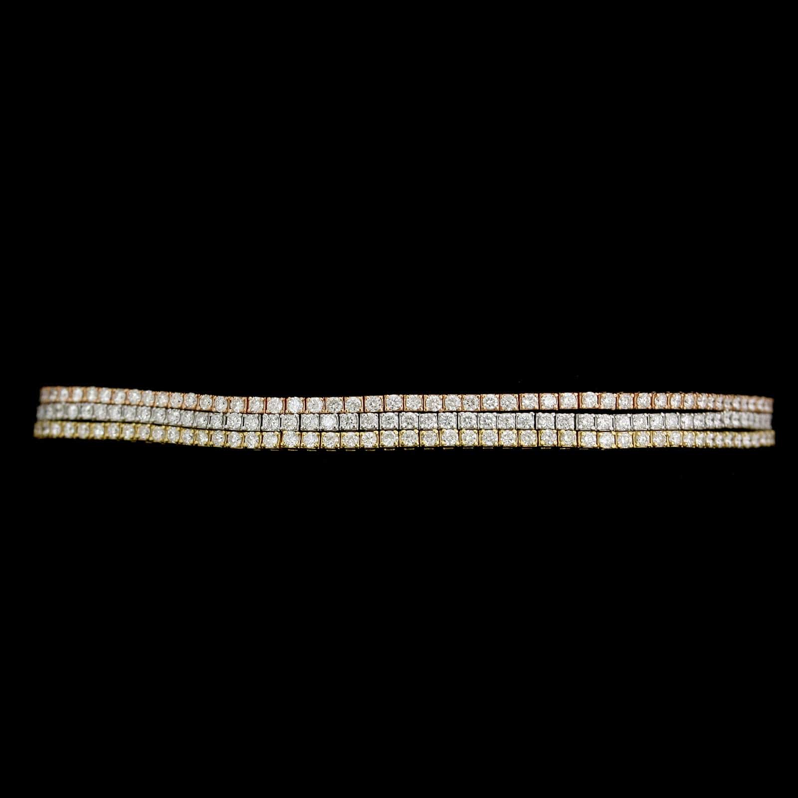 18K Tricolor Gold Estate Diamond Bracelet
