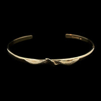 14K Yellow Gold Estate Seagull Cuff Bracelet