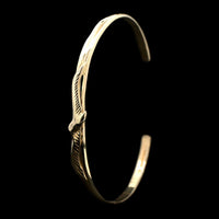 14K Yellow Gold Estate Seagull Cuff Bracelet