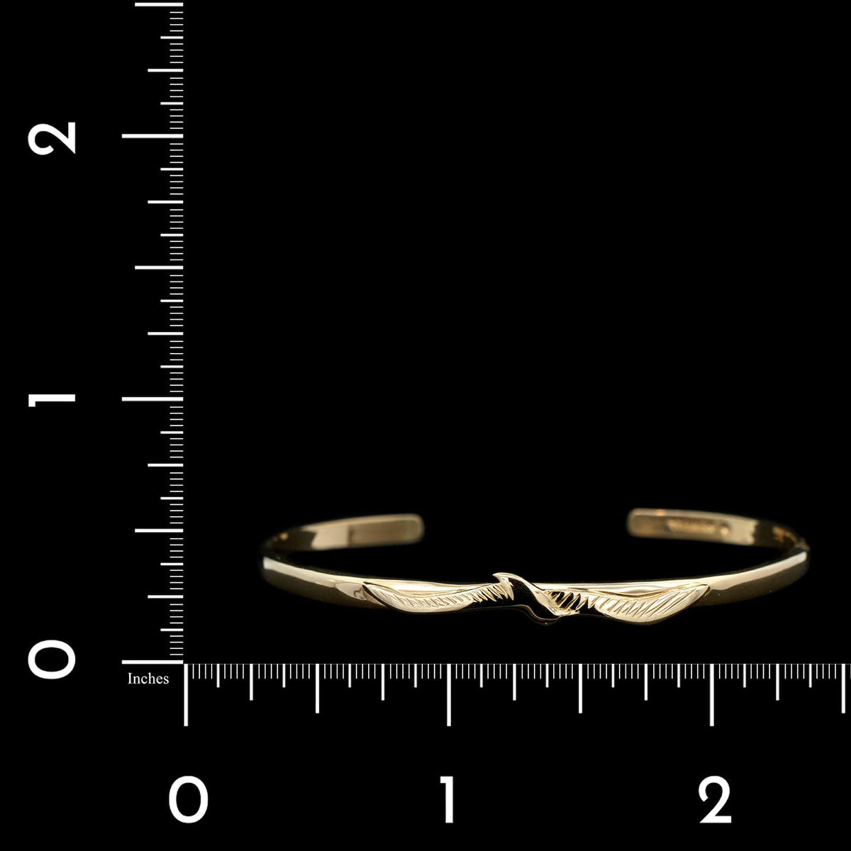 14K Yellow Gold Estate Seagull Cuff Bracelet