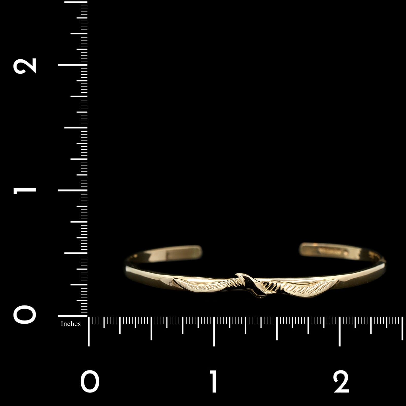 14K Yellow Gold Estate Seagull Cuff Bracelet