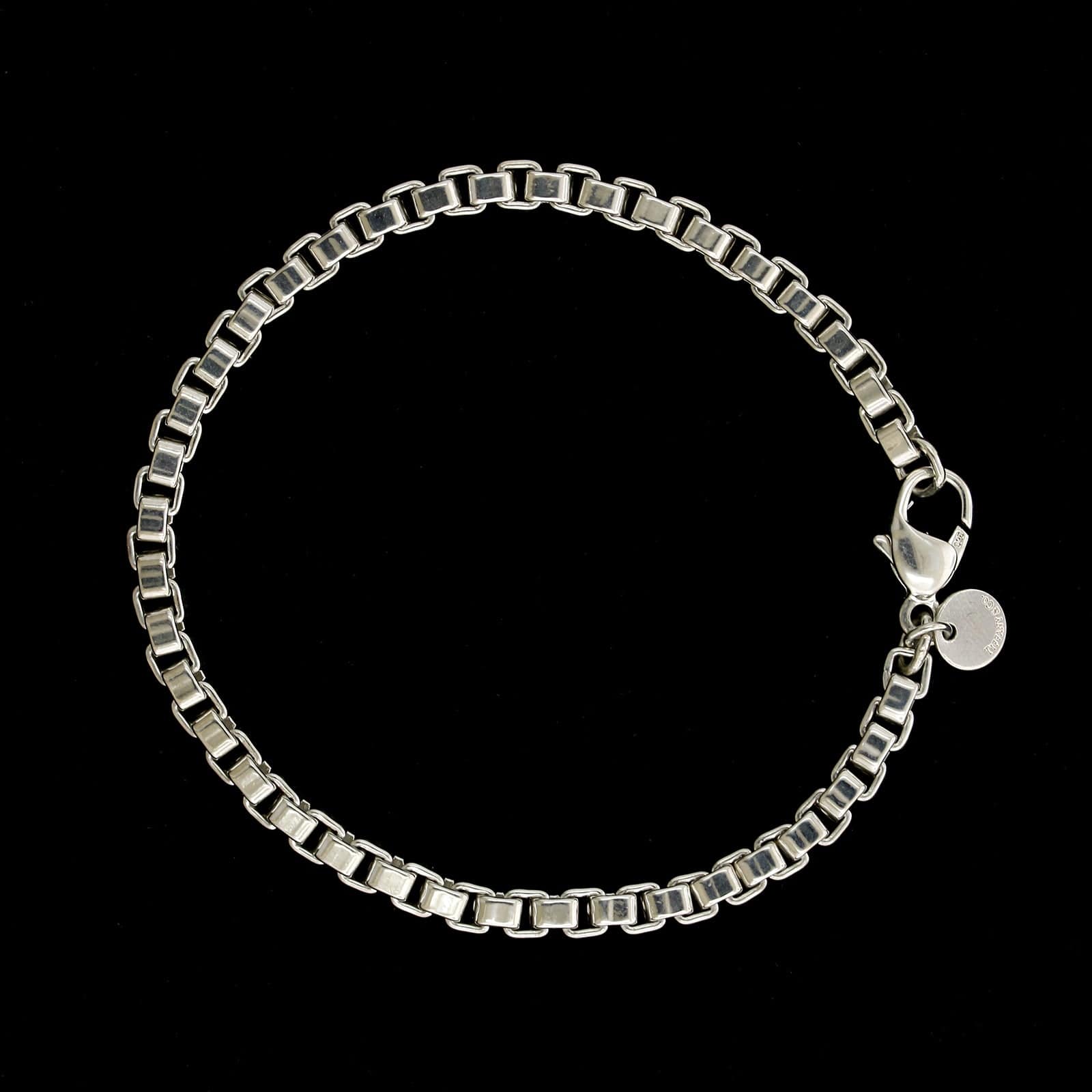 Tiffany & Co. Sterling Silver Estate Venetian Box Link Bracelet