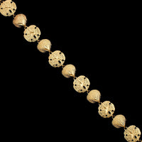 14K Yellow Gold Estate Shells and Sand Dollar Bracelet