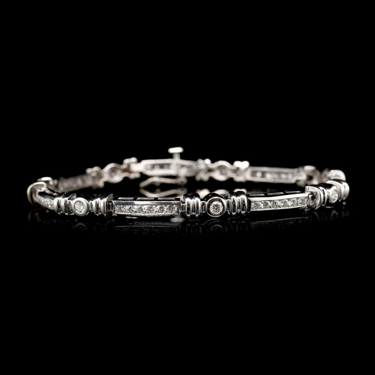14K White Gold Estate Diamond Bracelet