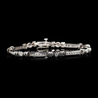 14K White Gold Estate Diamond Bracelet