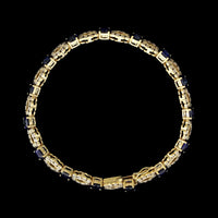 18K Yellow Gold Estate Sapphire and Diamond Bracelet