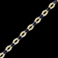 18K Yellow Gold Estate Sapphire and Diamond Bracelet