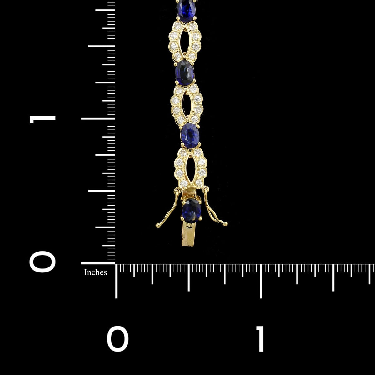 18K Yellow Gold Estate Sapphire and Diamond Bracelet