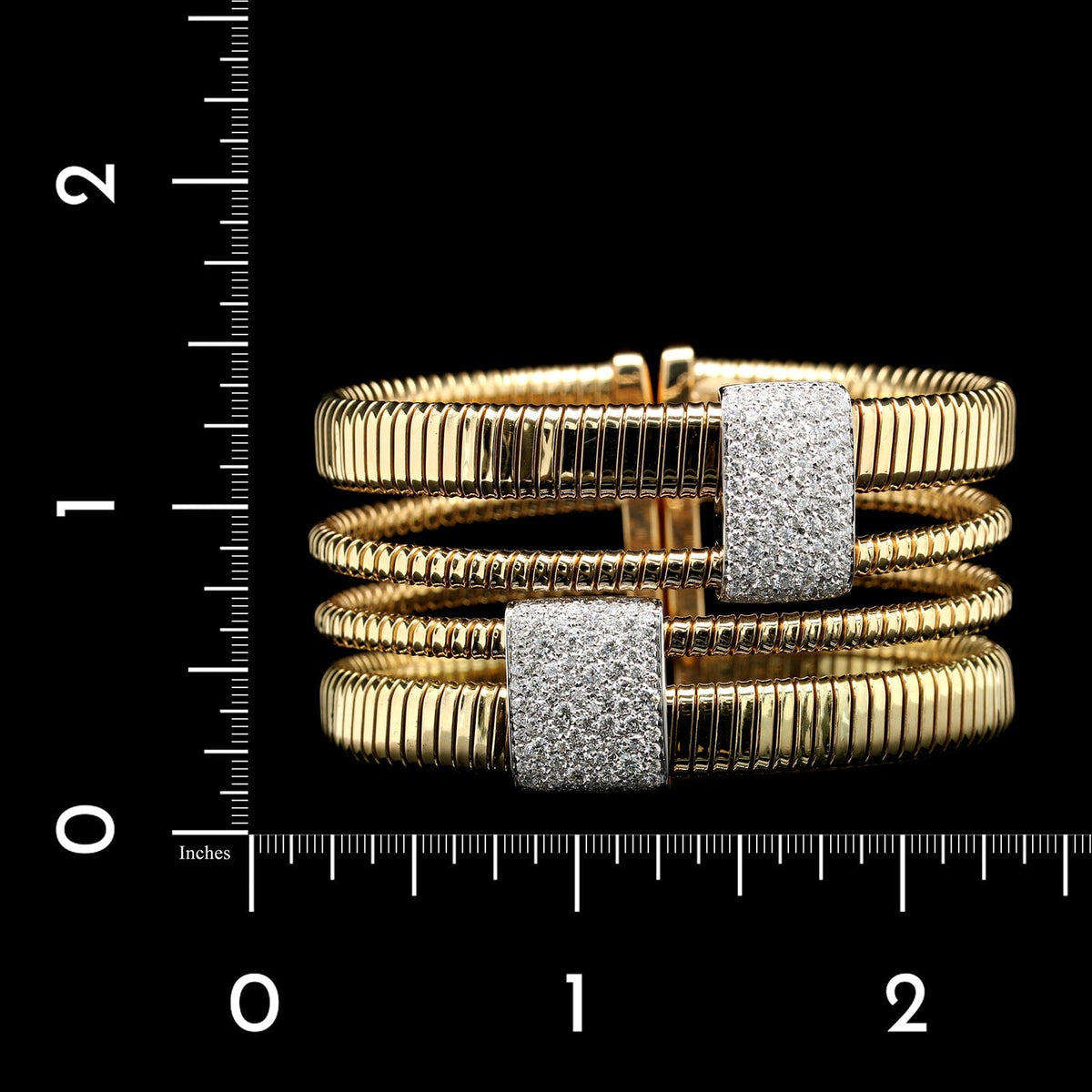18K Two-tone Gold Estate and Diamond Flex Cuff
