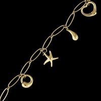 Tiffany & Co. Elsa Peretti 18K Yellow Gold Estate Charm Bracelet