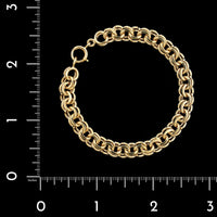 14K Yellow Gold Estate Double Link Charm Bracelet