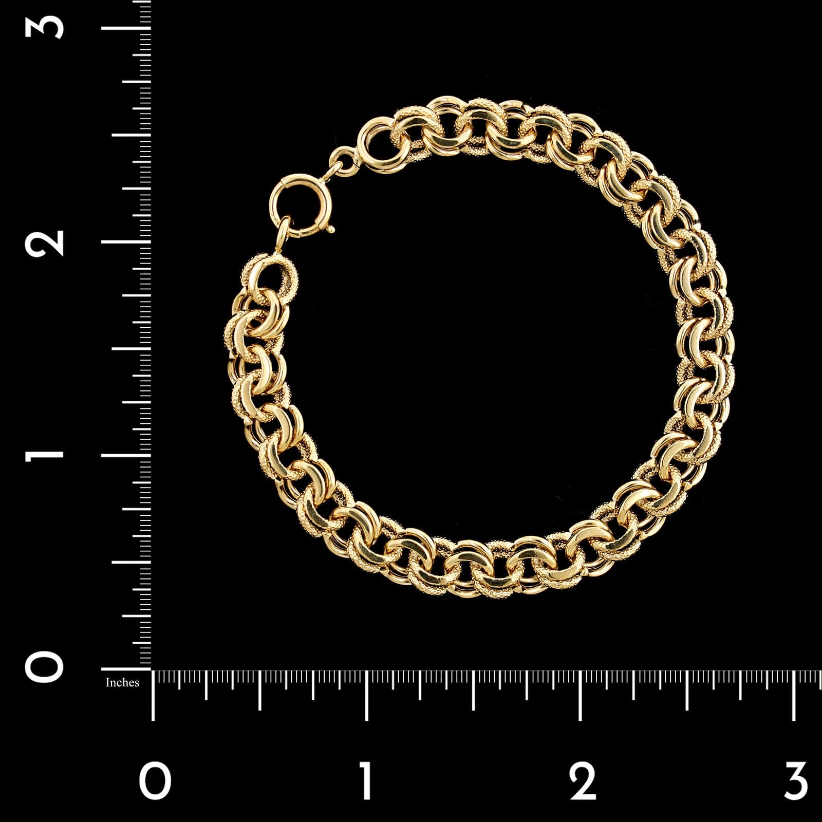 14K Yellow Gold Estate Double Link Charm Bracelet