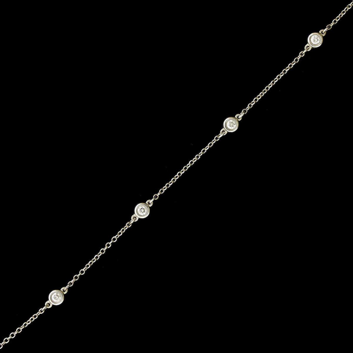 Tiffany & Co. Elsa Peretti Sterling Silver Estate Diamond by the Yard Bracelet