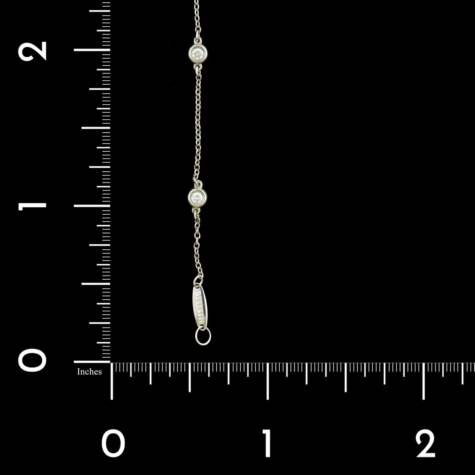 Tiffany & Co. Elsa Peretti Sterling Silver Estate Diamond by the Yard Bracelet