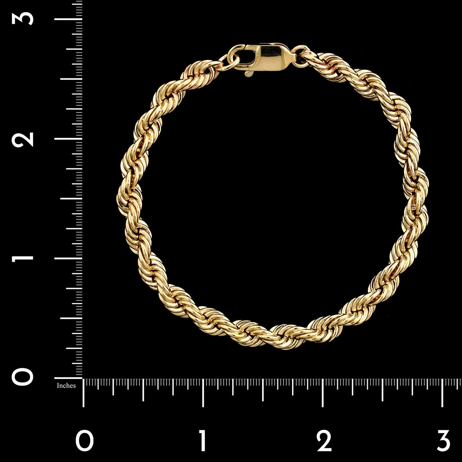 14K Yellow Gold Estate Rope Chain Bracelet