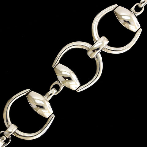 GUCCI Sterling Silver Horsebit Bracelet 507794 | FASHIONPHILE