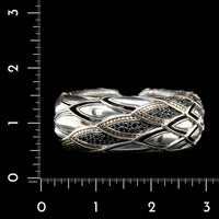 John Hardy Sterling Silver Estate Black Sappire Naga Bold Cuff Bracelet