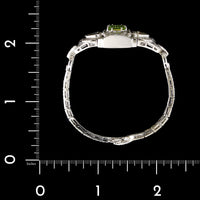 Vintage Platinum Estate Peridot and Diamond Bracelet
