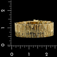 14K Yellow Gold Estate Textured Link Bracelet