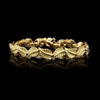 Tiffany & Co. 18K Yellow Gold Estate Leaf Motif Bracelet