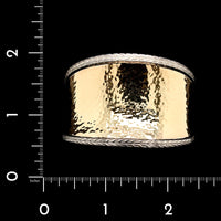 John Hardy Sterling Silver and 18K Yellow Gold Estate Classic Chain Hammered Cuff Bracelet