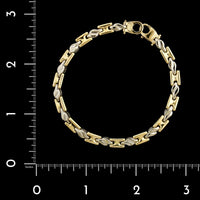 18K Two-tone Gold Estate Fancy Link Bracelet