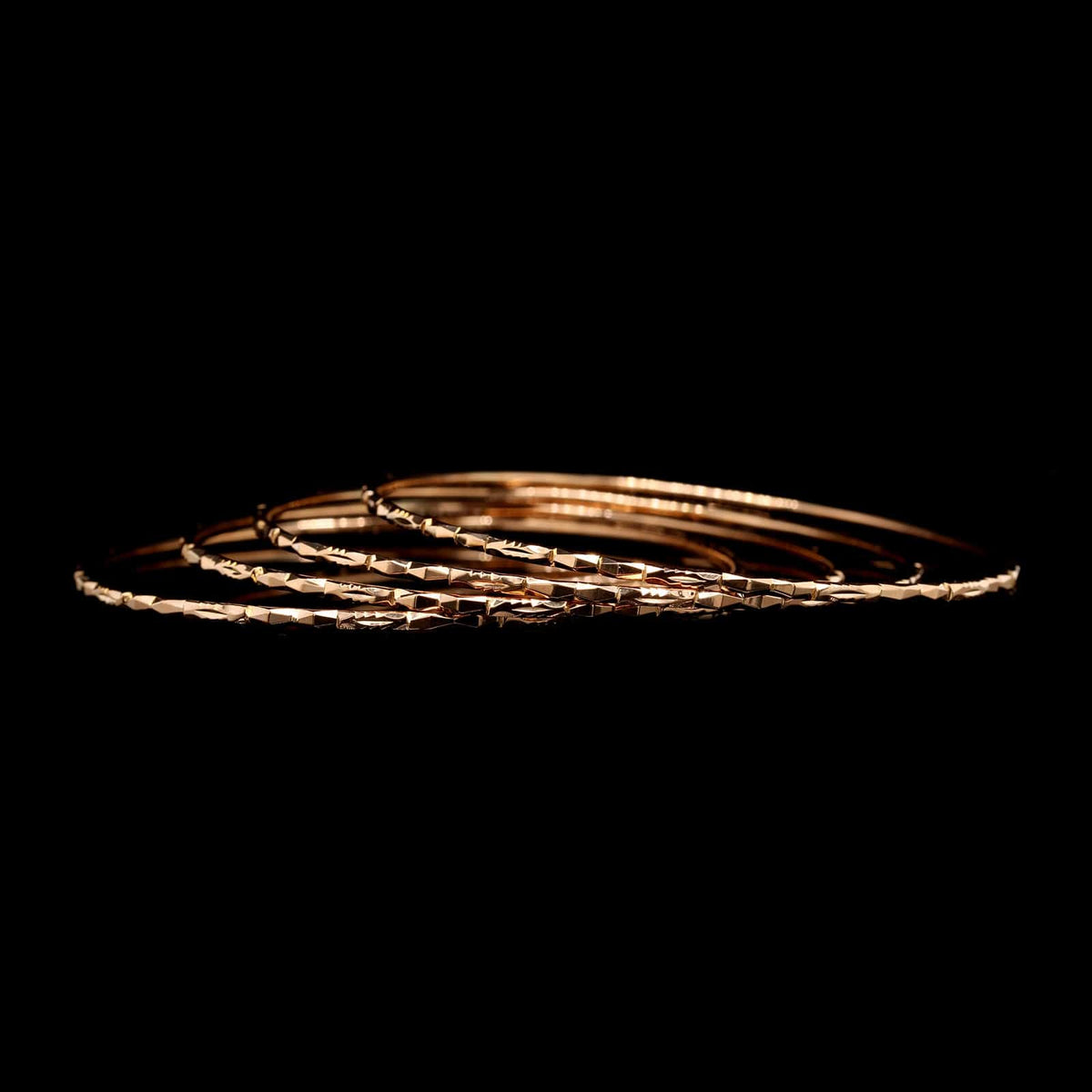 18K Yellow Gold Estate Set of Four Bangle Bracelets