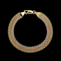 18K Tricolor Gold Estate Fancy Link Bracelet