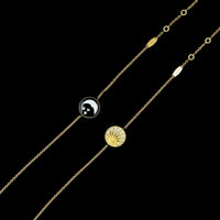 Dior 18K Yellow Gold Estate Mother of Pearl, Onyx and Diamond Celeste Bracelet