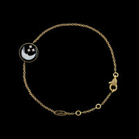 Dior 18K Yellow Gold Estate Mother of Pearl, Onyx and Diamond Celeste Bracelet
