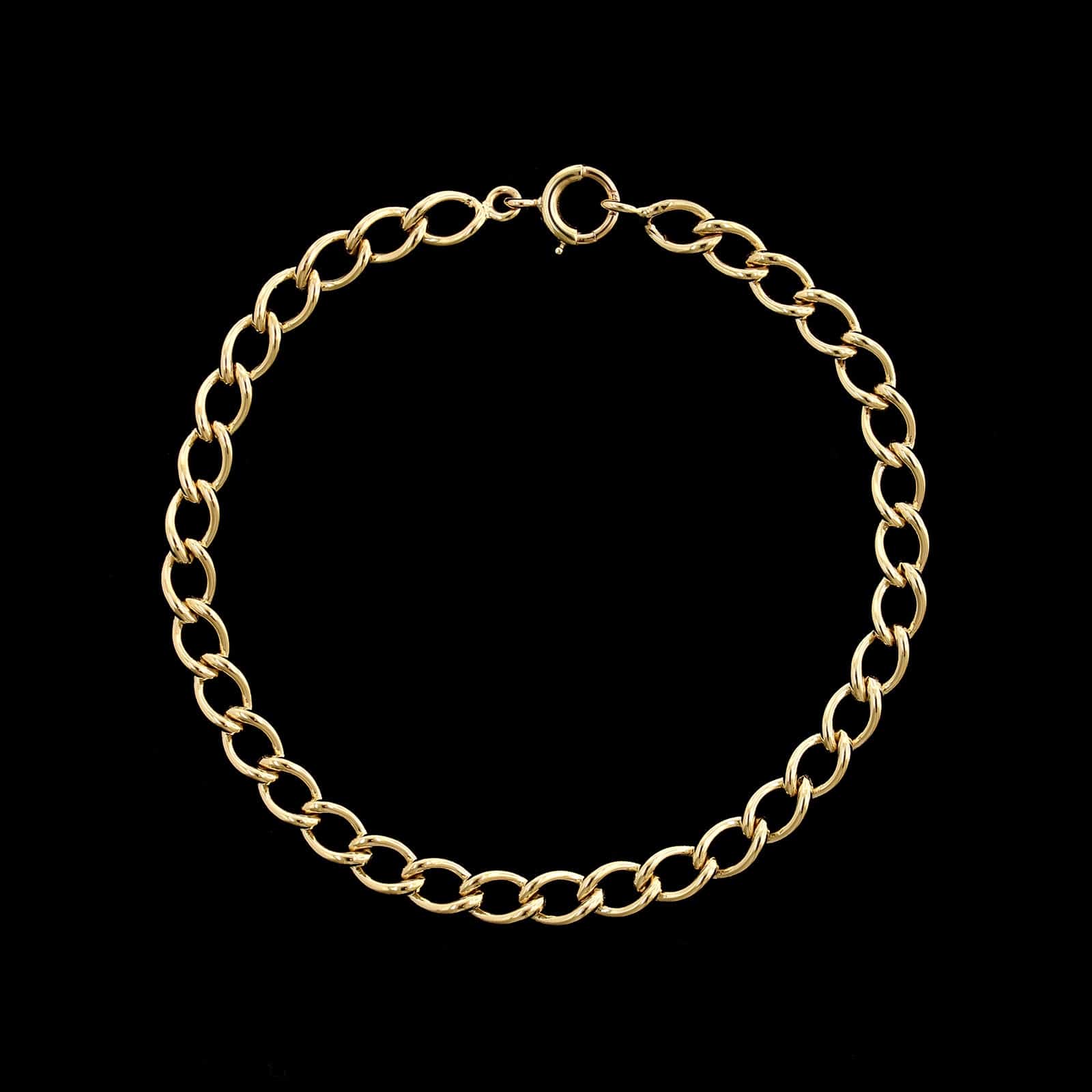 14K Yellow Gold Estate Fancy Link Chain Bracelet