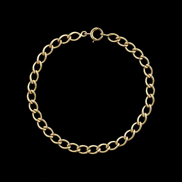 14K Yellow Gold Estate Fancy Link Chain Bracelet – Long's