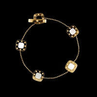 Roberto Coin 18K Rose Gold Estate Mother of Pearl Pois Moi Square Station Bracelet