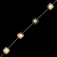 Roberto Coin 18K Rose Gold Estate Mother of Pearl Pois Moi Square Station Bracelet