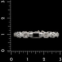 Vintage 18K White Gold Estate Onyx and Diamond Bracelet
