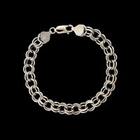 14K White Gold Estate Double Link Bracelet