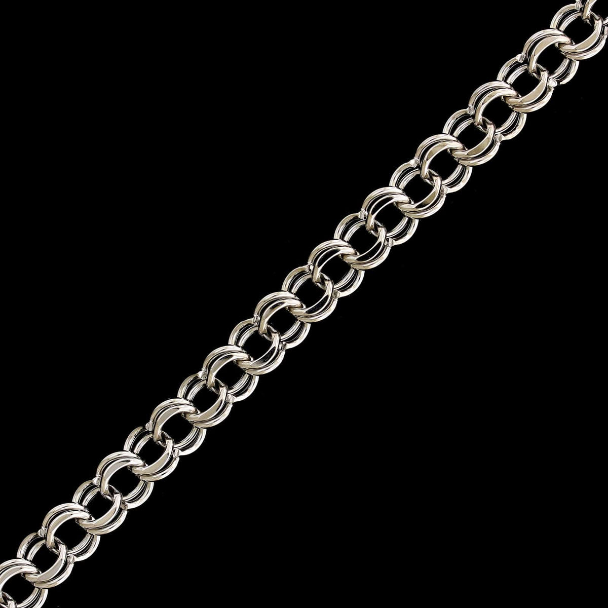 14K White Gold Estate Double Link Bracelet