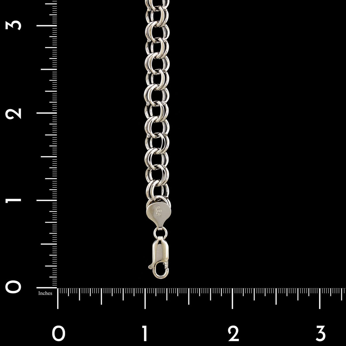 14K White Gold Estate Double Link Bracelet