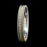 Lagos Sterling Silver and 18K Yellow Gold Estate Caviar Bangle