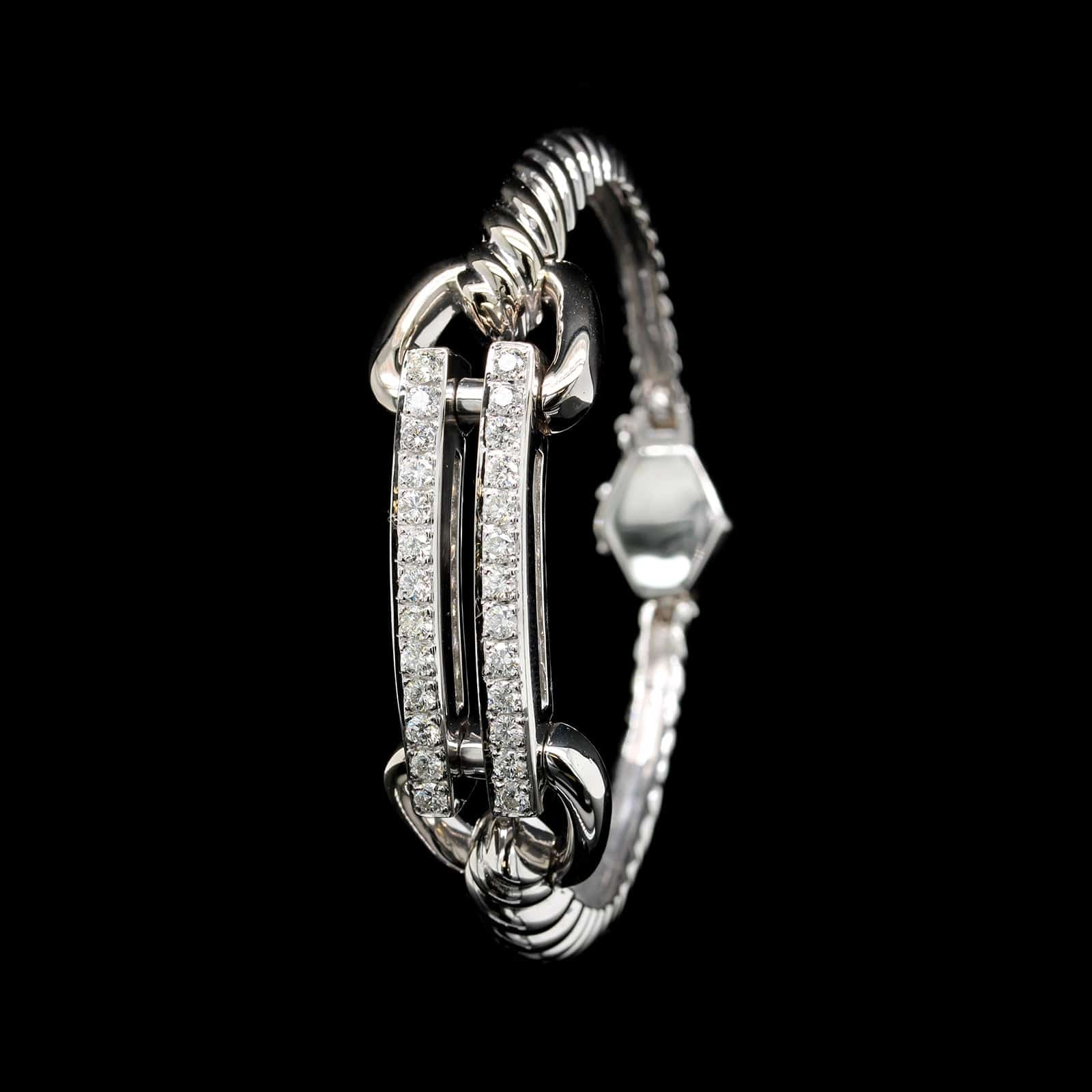 14K White Gold Estate Diamond Bracelet