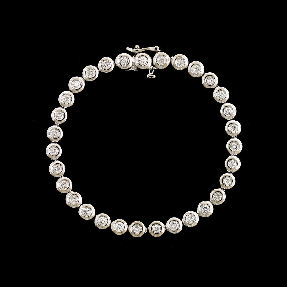 14K White Gold Estate Diamond Tennis Bracelet