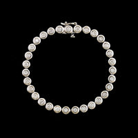 14K White Gold Estate Diamond Tennis Bracelet