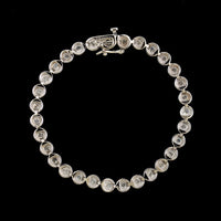 14K White Gold Estate Diamond Tennis Bracelet