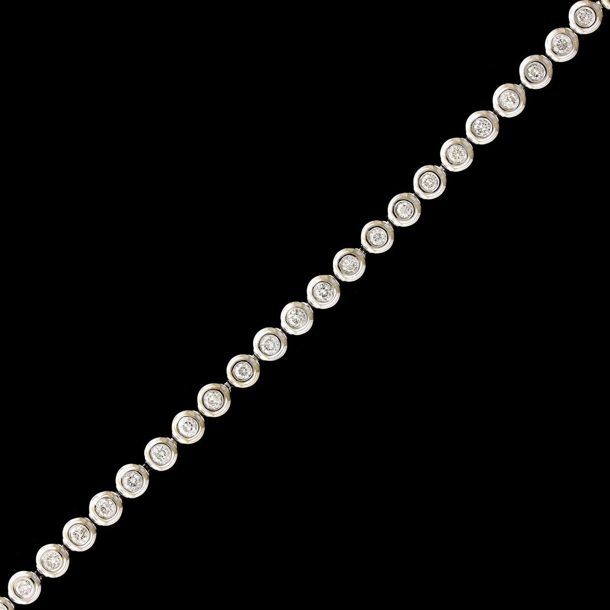 14K White Gold Estate Diamond Tennis Bracelet