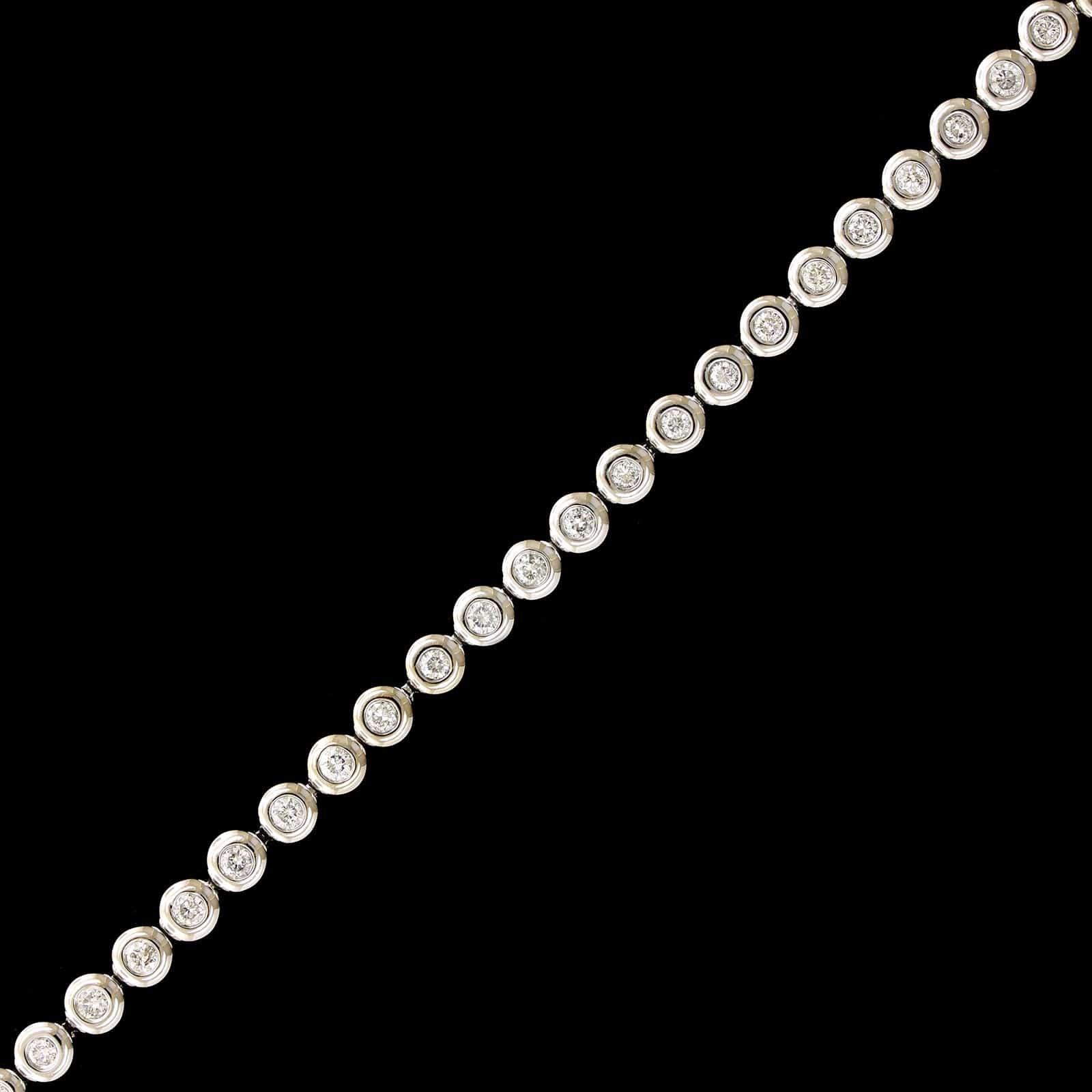 14K White Gold Estate Diamond Tennis Bracelet