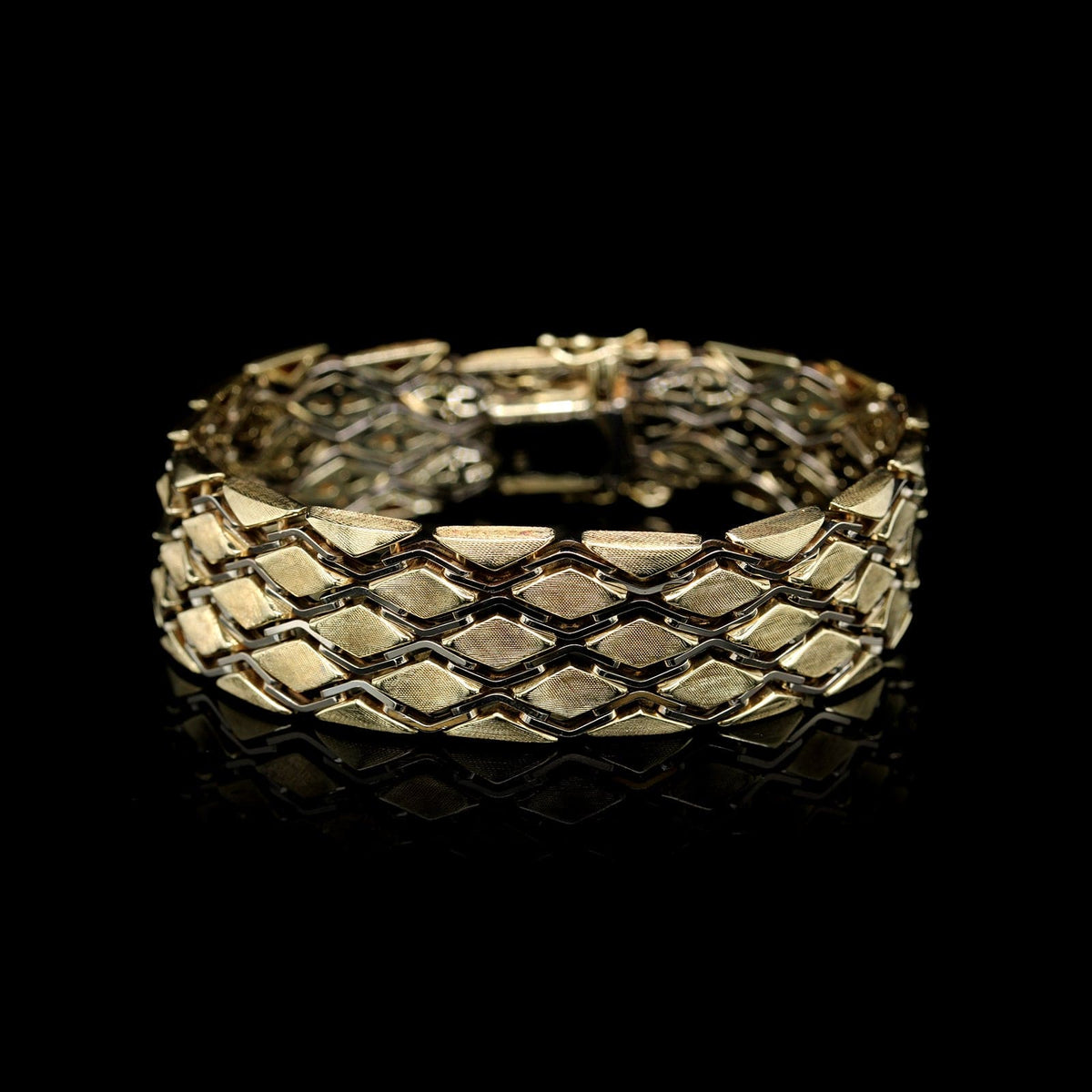 14K Two-tone Gold Estate Fancy Link Bracelet