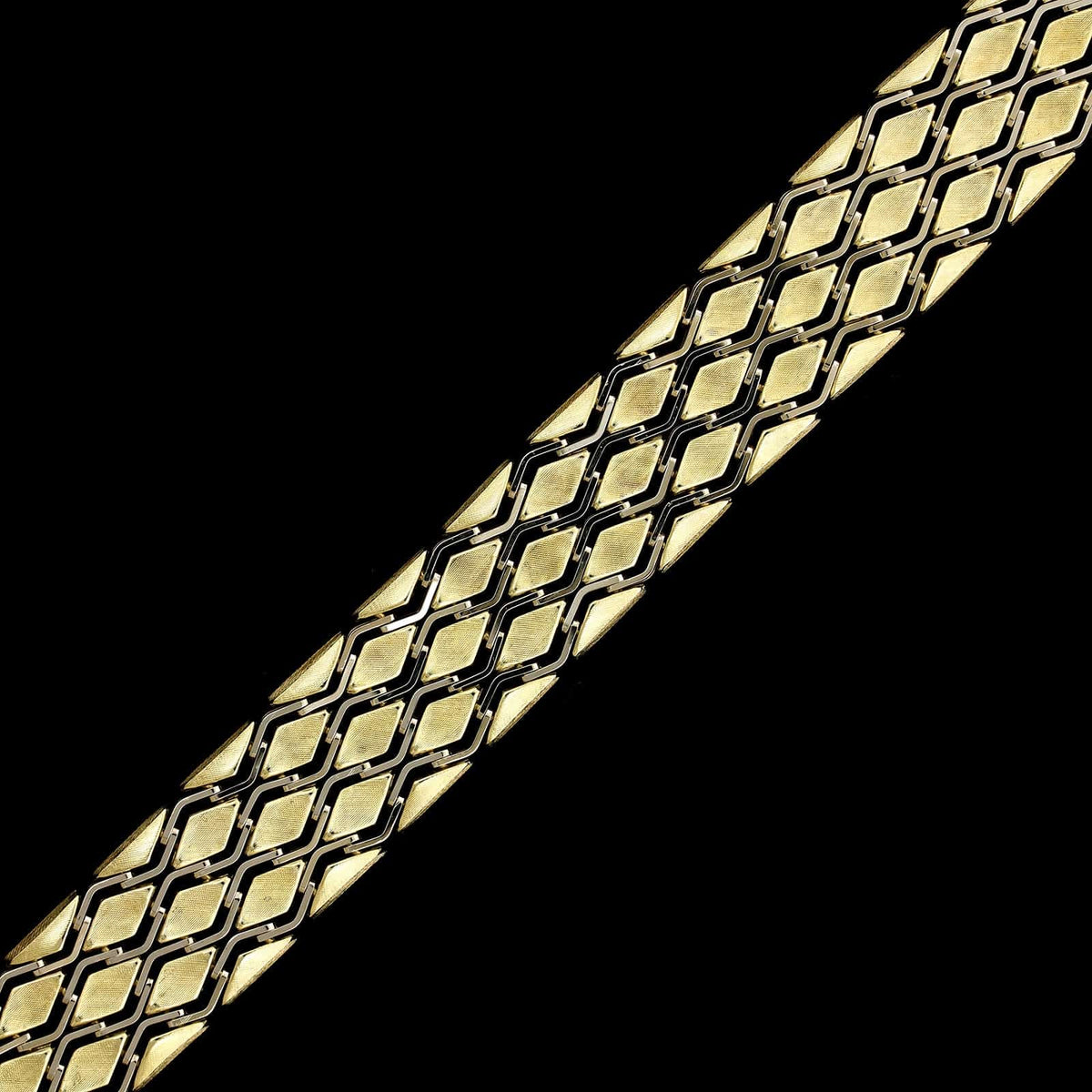 14K Two-tone Gold Estate Fancy Link Bracelet