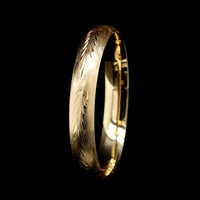 14K Yellow Gold Estate Engraved Bangle Bracelet