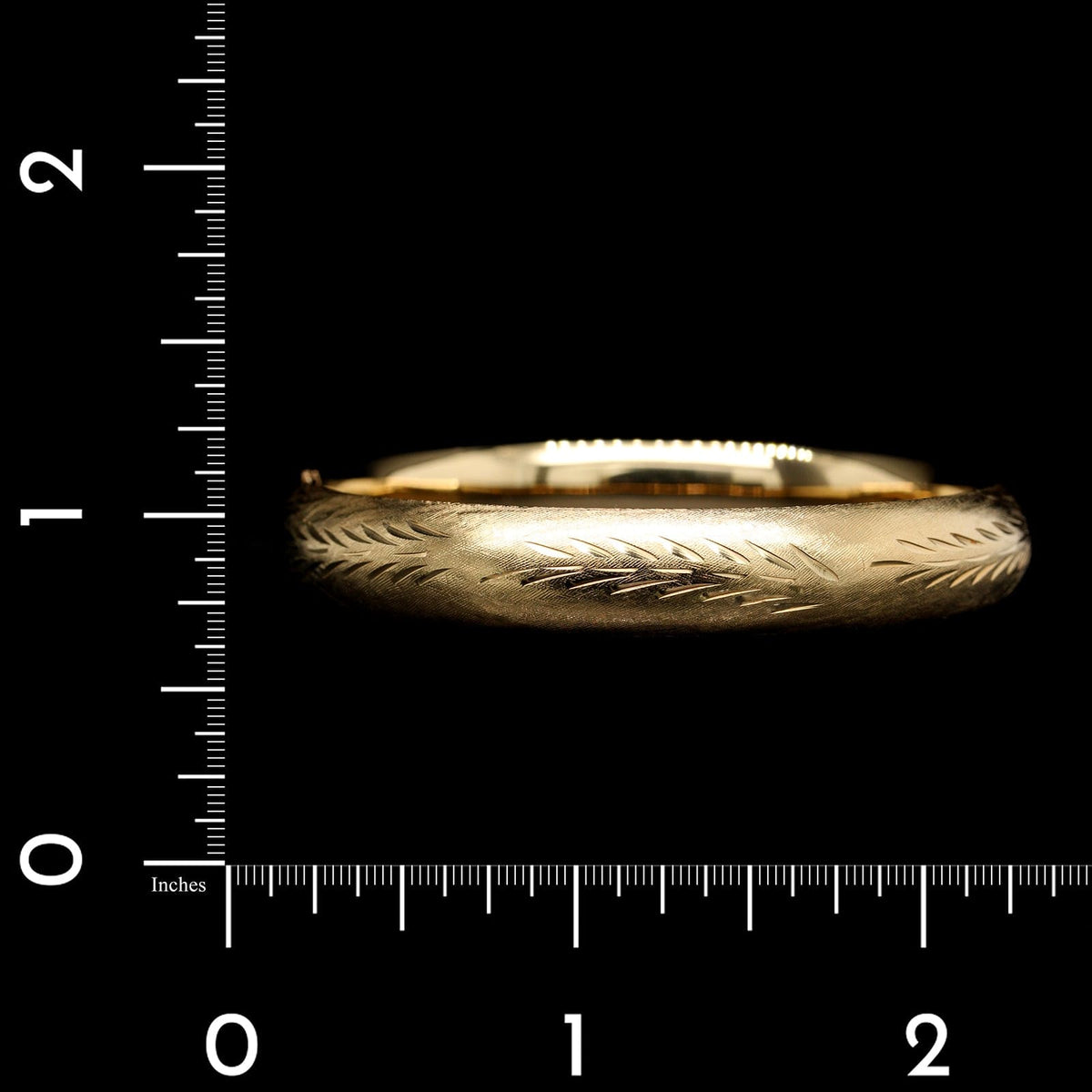 14K Yellow Gold Estate Engraved Bangle Bracelet
